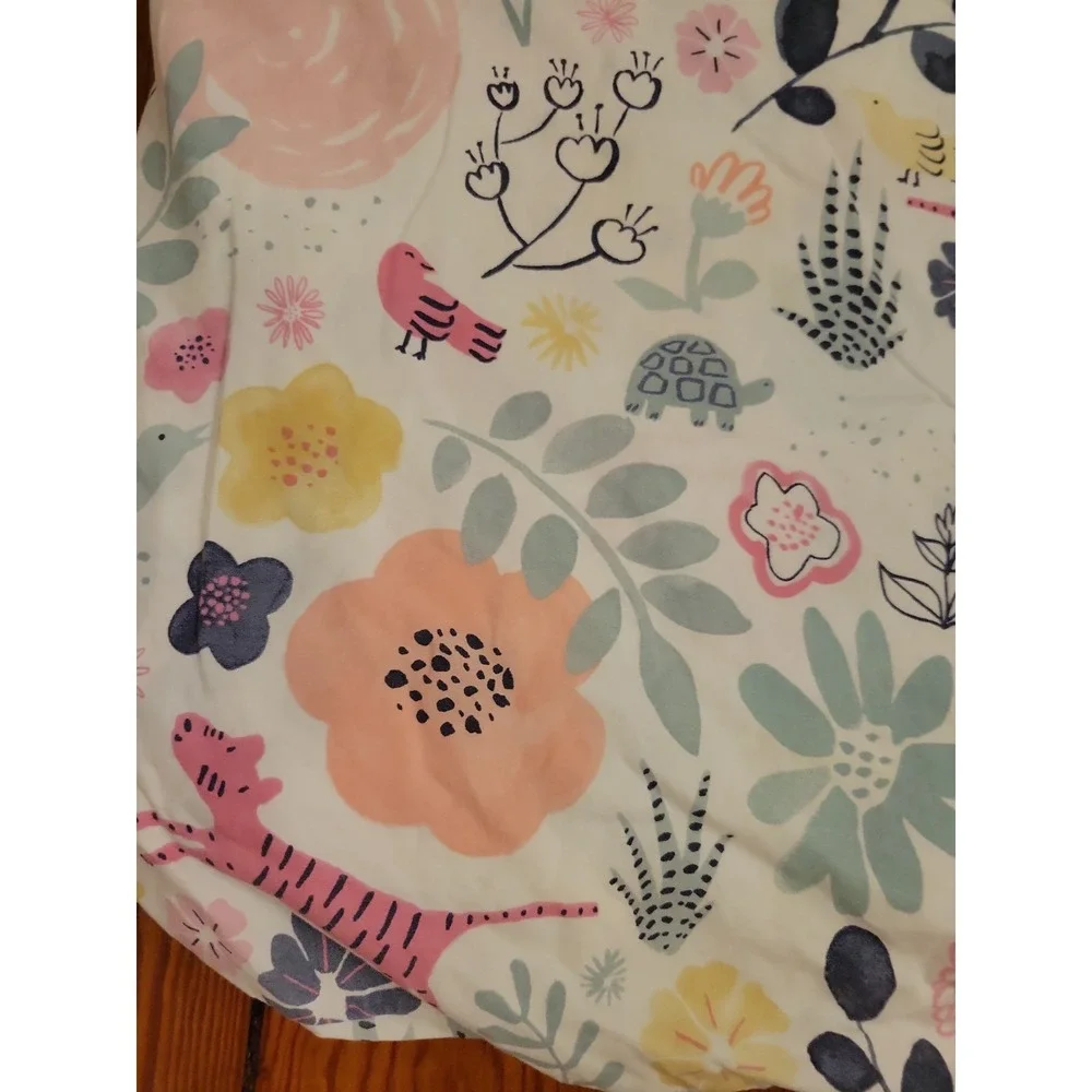 Pottery Barn Kids Sashas Garden Twin Duvet Organic Cotton Whimsical Animals
